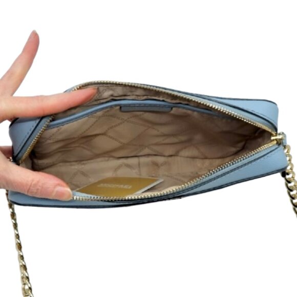 MICHAEL KORS~JET SET EAST WEST BLUE CROSSGRAIN LEATHER CROSSBODY BAG NEAR NEW - Picture 6 of 7